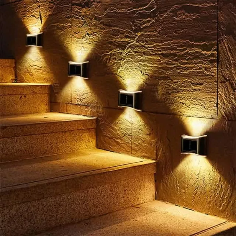 4-piece-solar-outdoor-6-led-waterproof-wall-lights-warm-white 4-Piece: Solar Outdoor 6 LED Waterproof Wall Lights Warm White