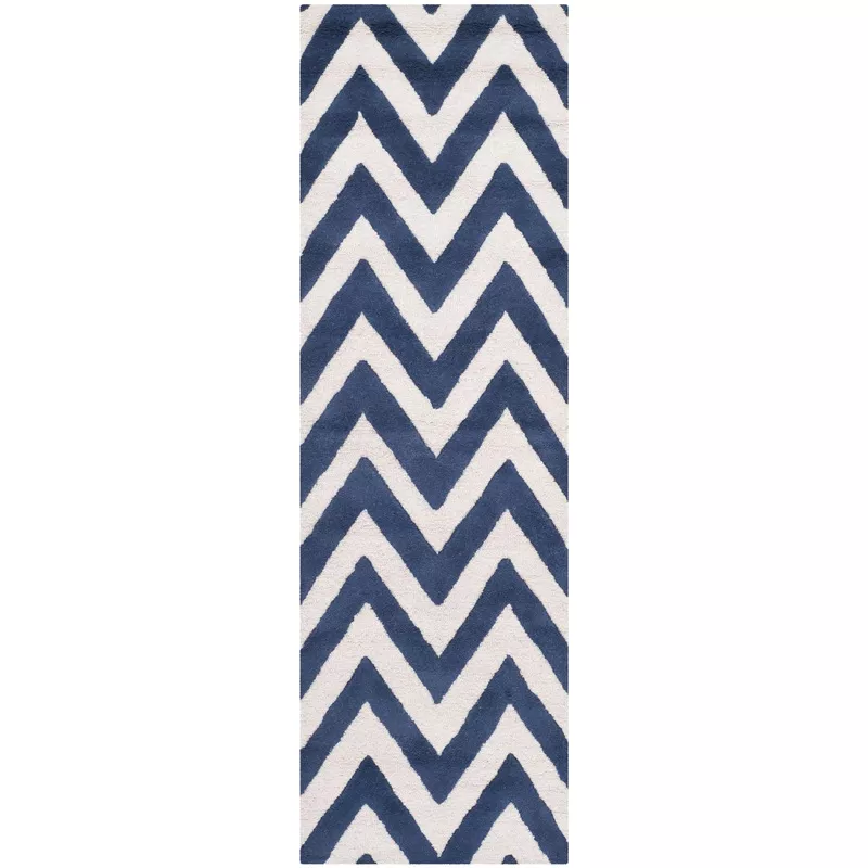 contemporary-runner-rug-cam139g-76-x-182-cm-in-navy-ivory Contemporary Runner Rug CAM139G 76 X 182 cm in Navy / Ivory