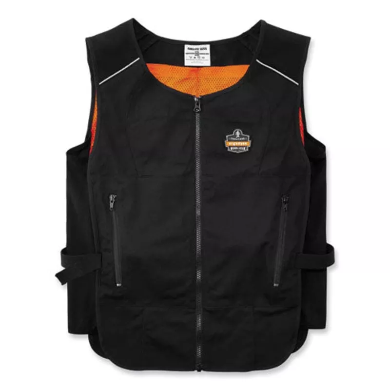 ergodyne-chill-its-6260-lightweight-phase-change-cooling-vest-w-packs-cotton-pol Ergodyne Chill-its 6260 Lightweight Phase Change Cooling Vest W/ Packs Cotton/polyester Large/xl Black